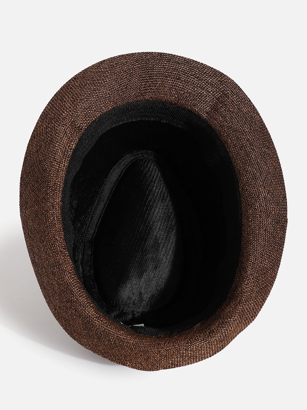 Brown Textured Fedora Hat