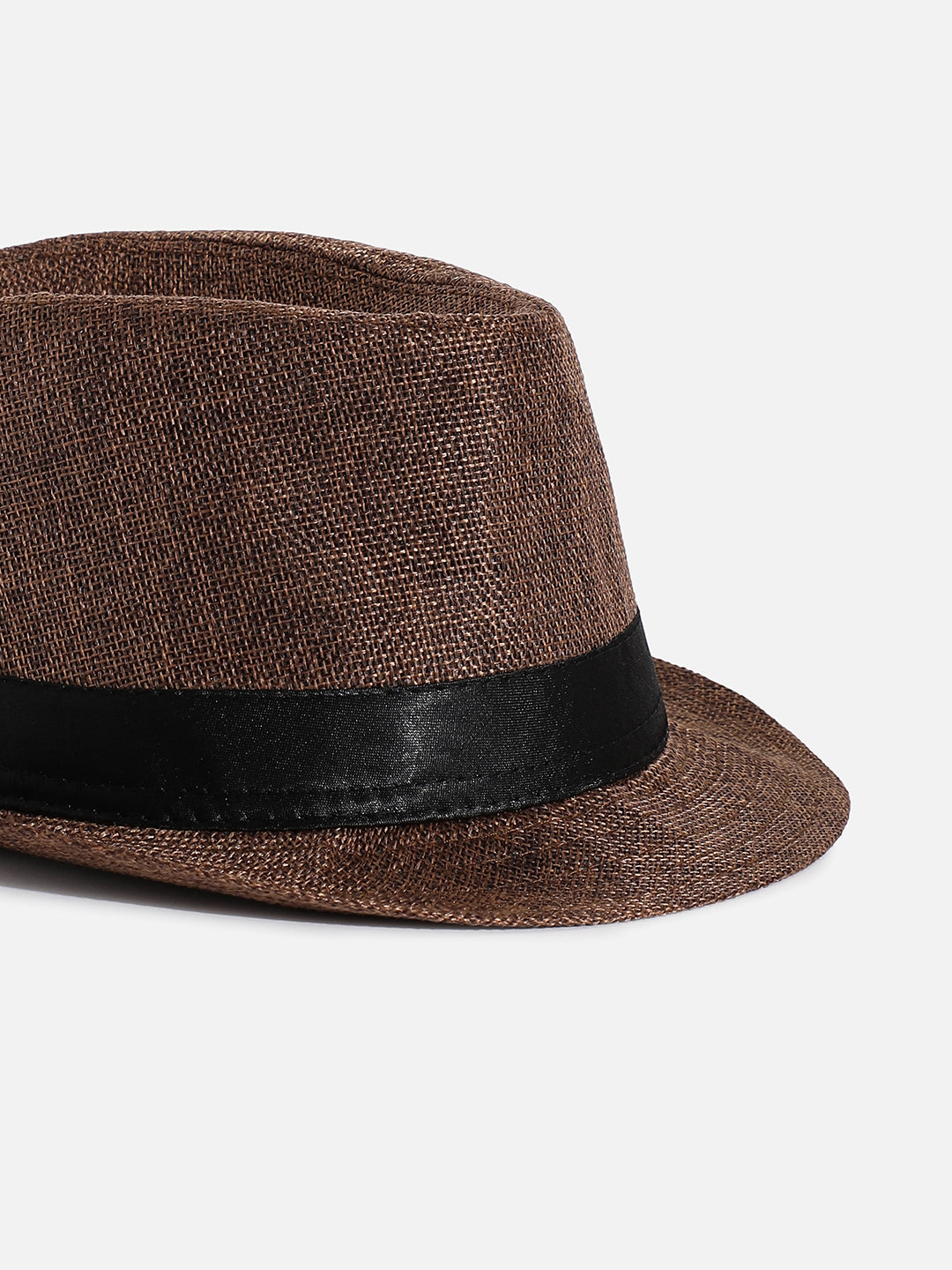 Brown Textured Fedora Hat