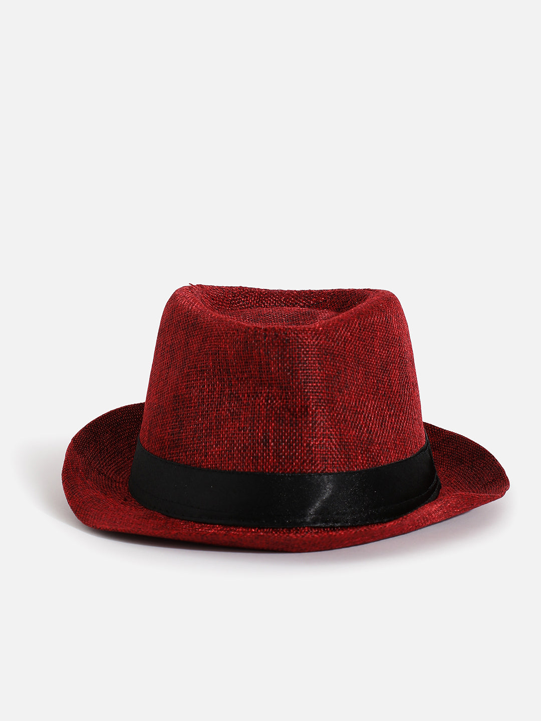 Red Textured Fedora Hat