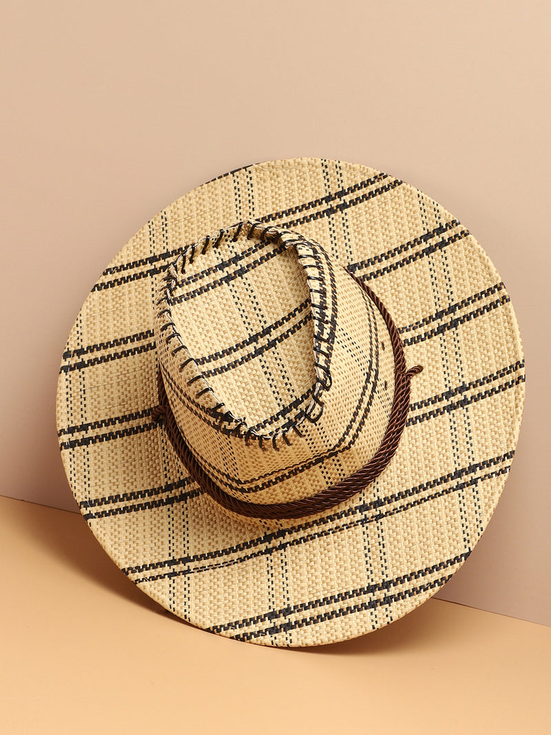Beige Textured Cowboy Hat