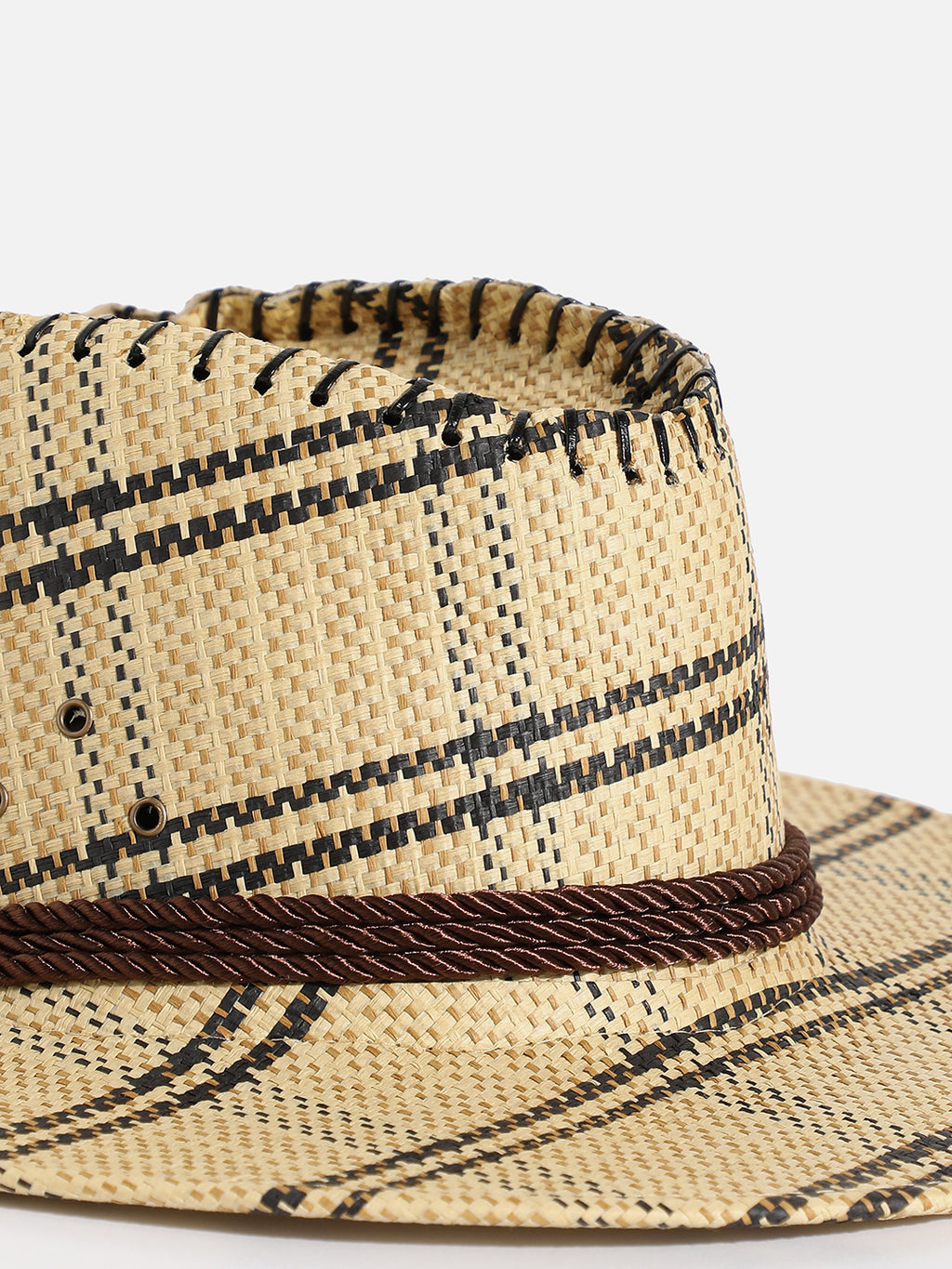 Beige Textured Cowboy Hat