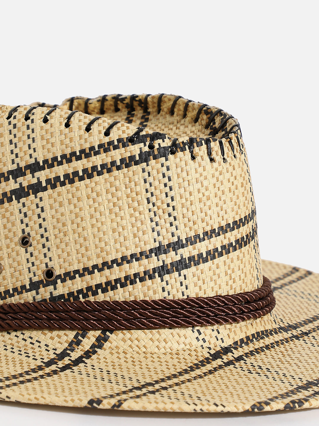 Beige Textured Cowboy Hat