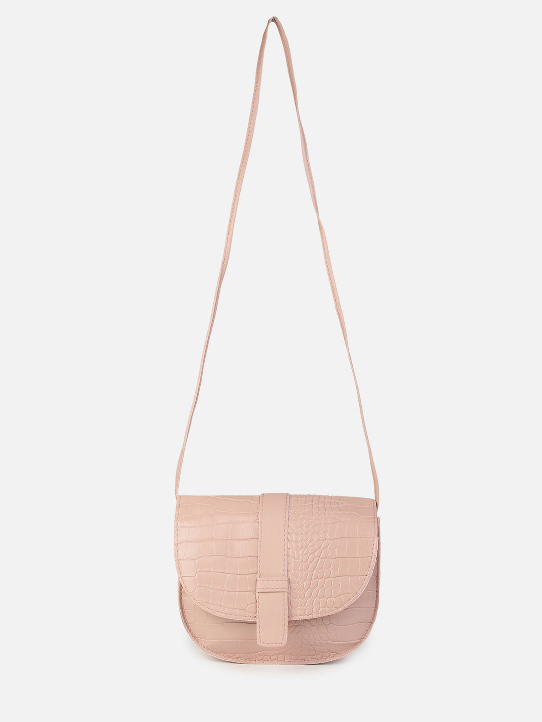 Croco Pink Cross Body Bag