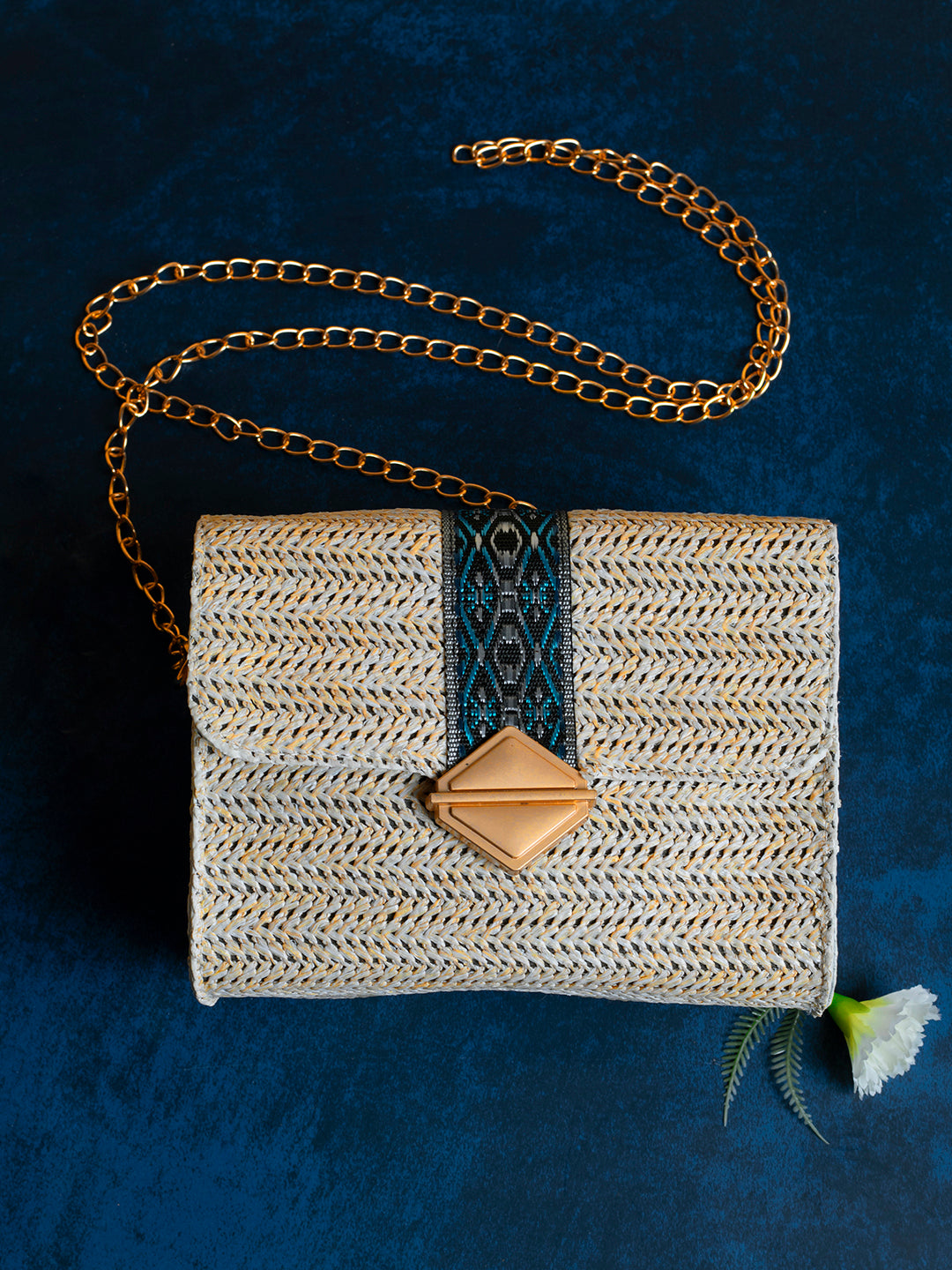 Hessian Beige Cross Body Bag