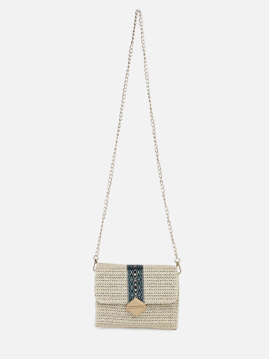 Hessian Beige Cross Body Bag