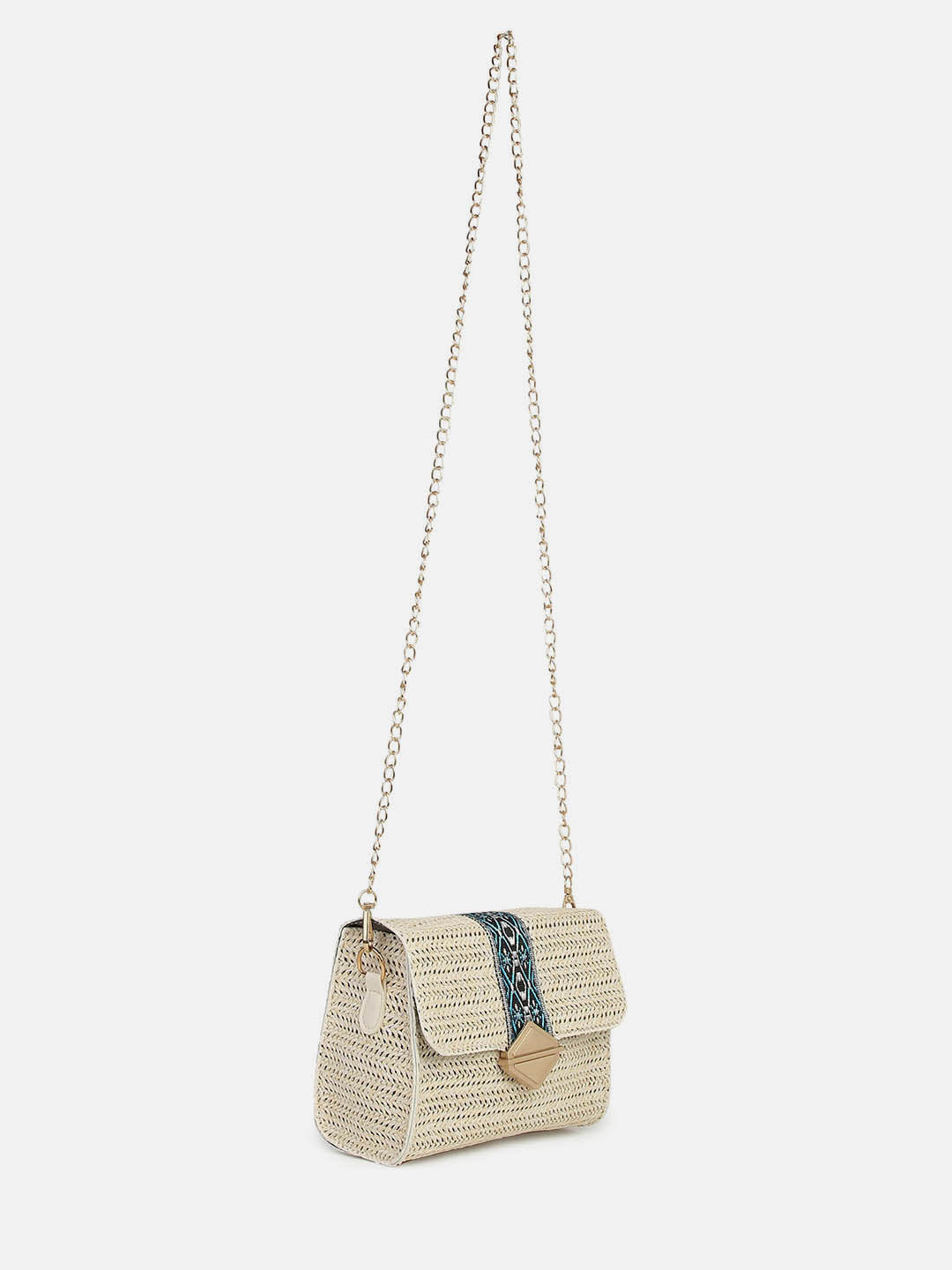 Hessian Beige Cross Body Bag