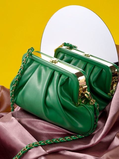 Gleaming Green Cross Body Bag+Handbag
