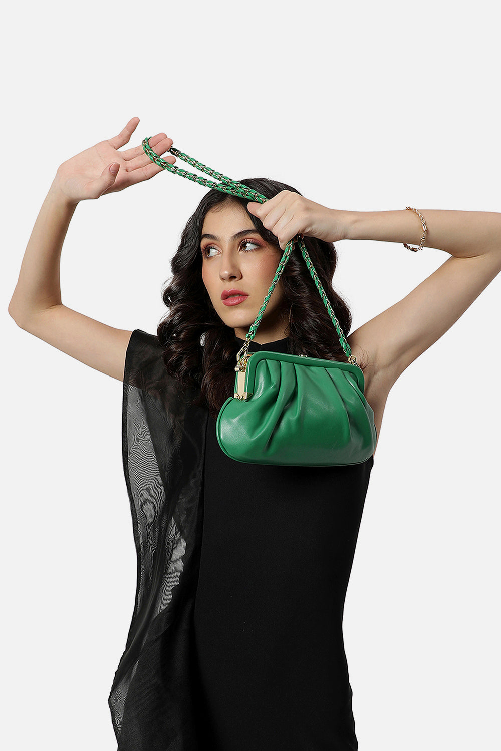 Gleaming Green Cross Body Bag+Handbag