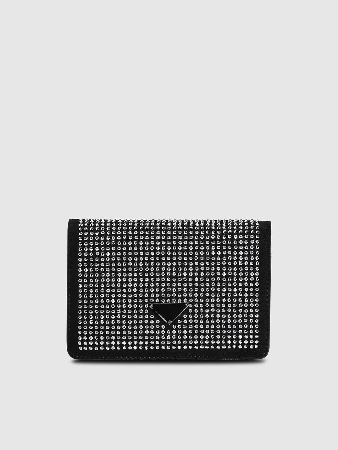 Studded Triangle Sling Bag - Black