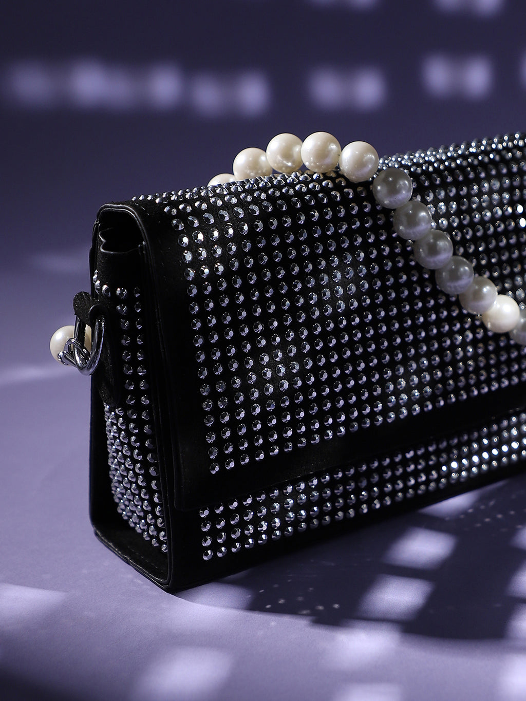 All Over Studs Sling Bag - Black
