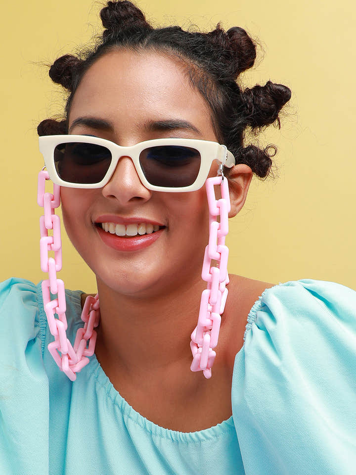 Bubblegum Sunglasses With Chain