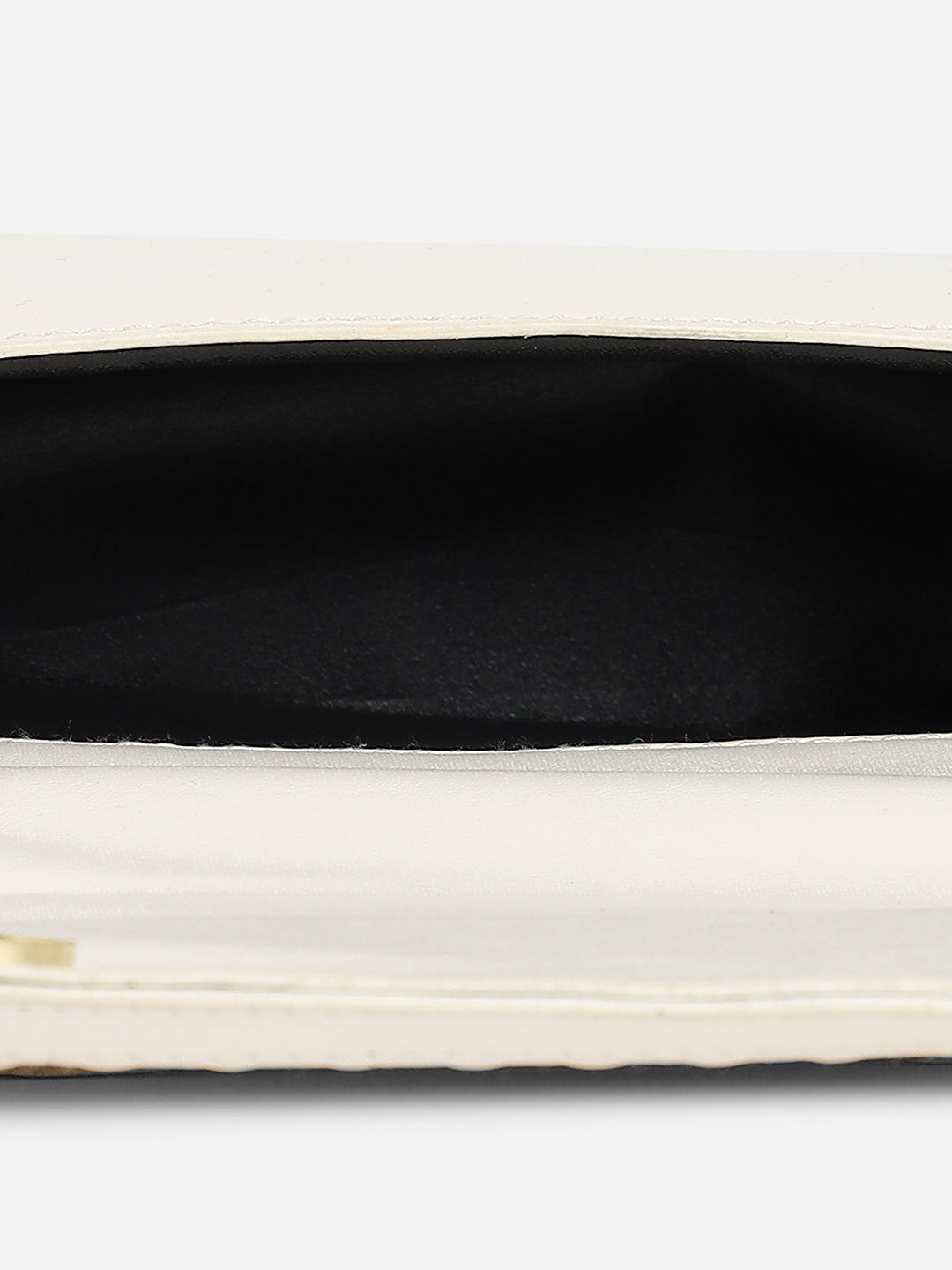 White Solid Vegan Leather Handbag