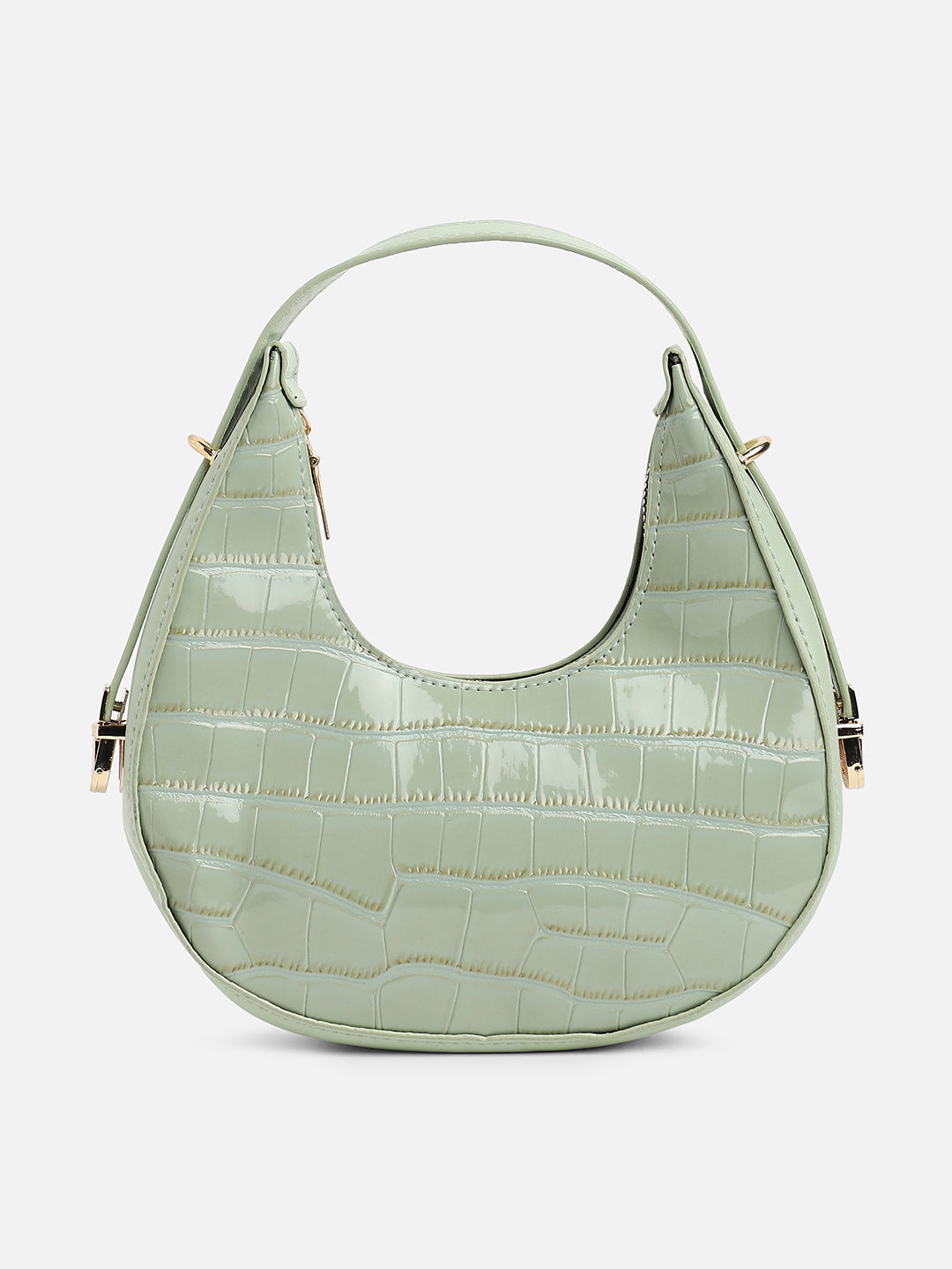 Green Textured Vegan Leather Handbag