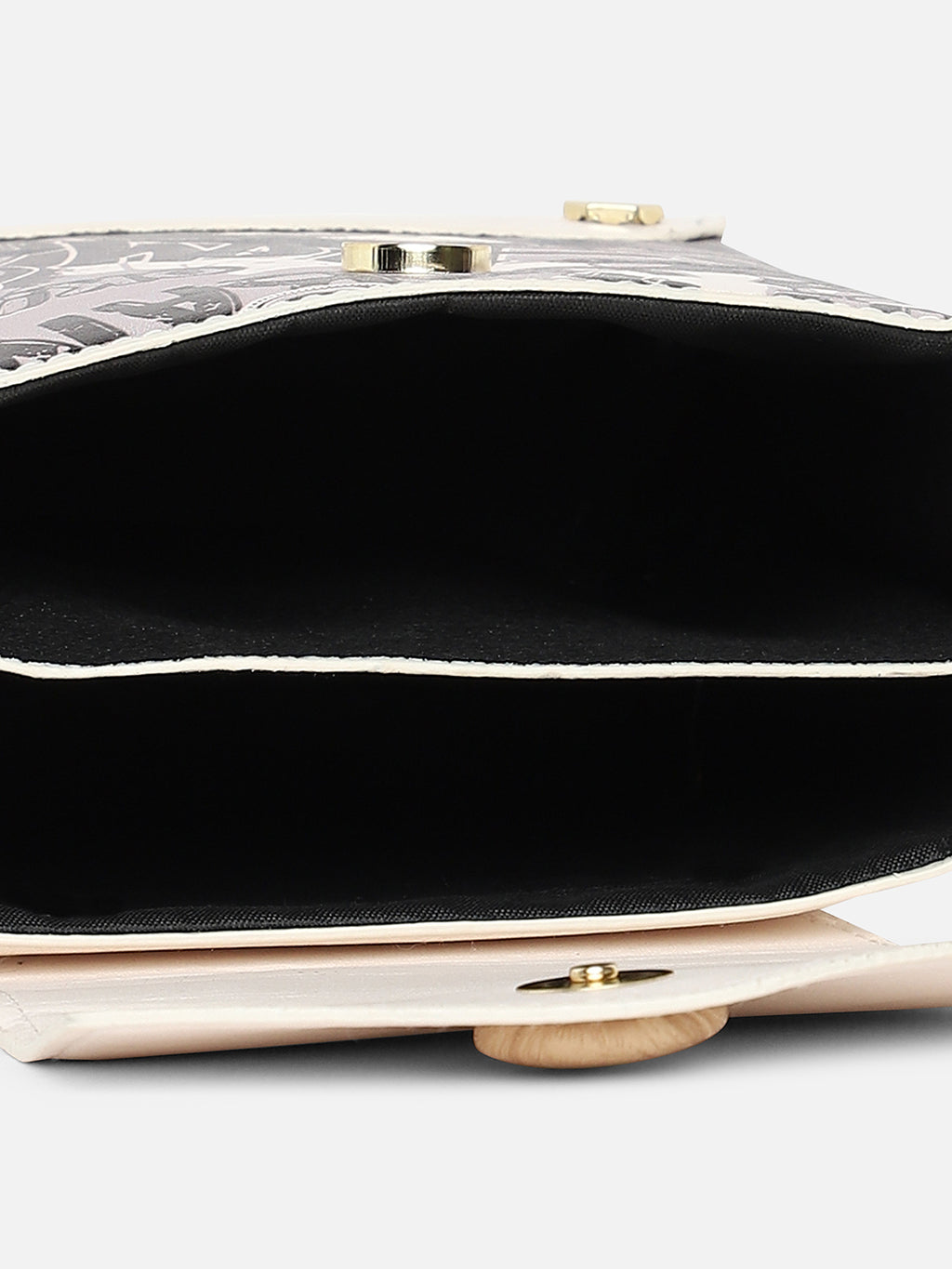 White Printed Vegan Leather Sling Bag