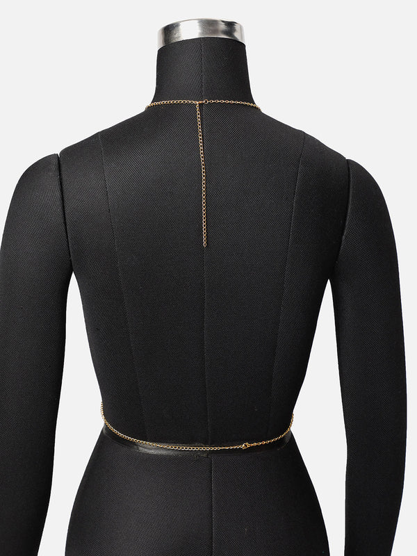 Sohi Eccentric Party fancied Gem Studded Gold Plated Body chain