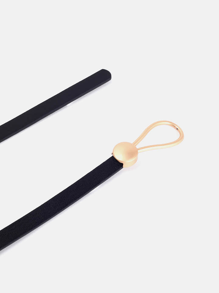 WOMEN SOLID BLACK BELT
