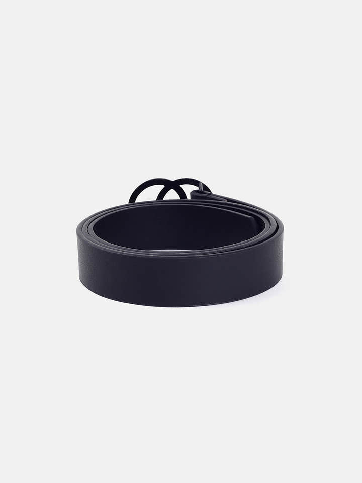 Black Solid Push Pin Belt