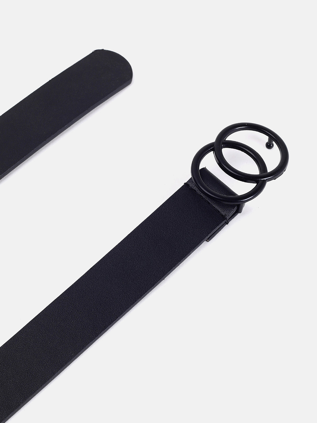 WOMEN BLACK SOLID PUSH PIN BELT