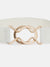 WOMEN WHITE GOLD-TONED SOLID STRETCHABLE BELT