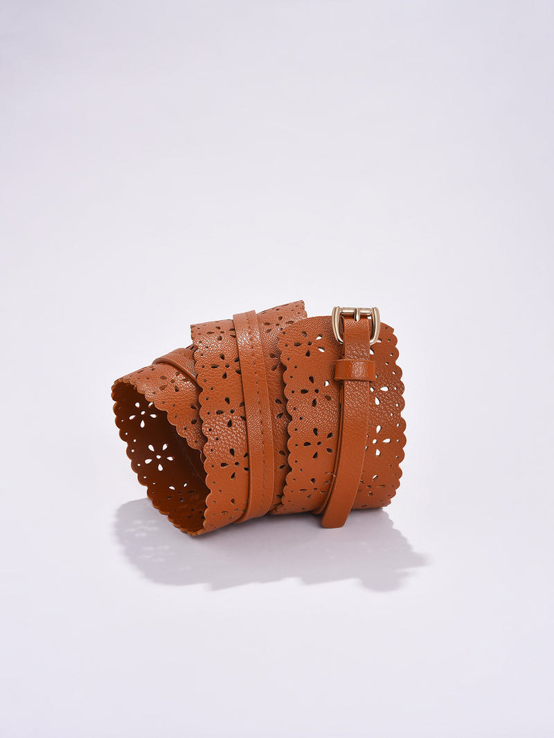 Brown Printed Belt