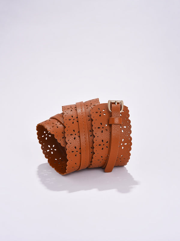 Brown Printed Belt