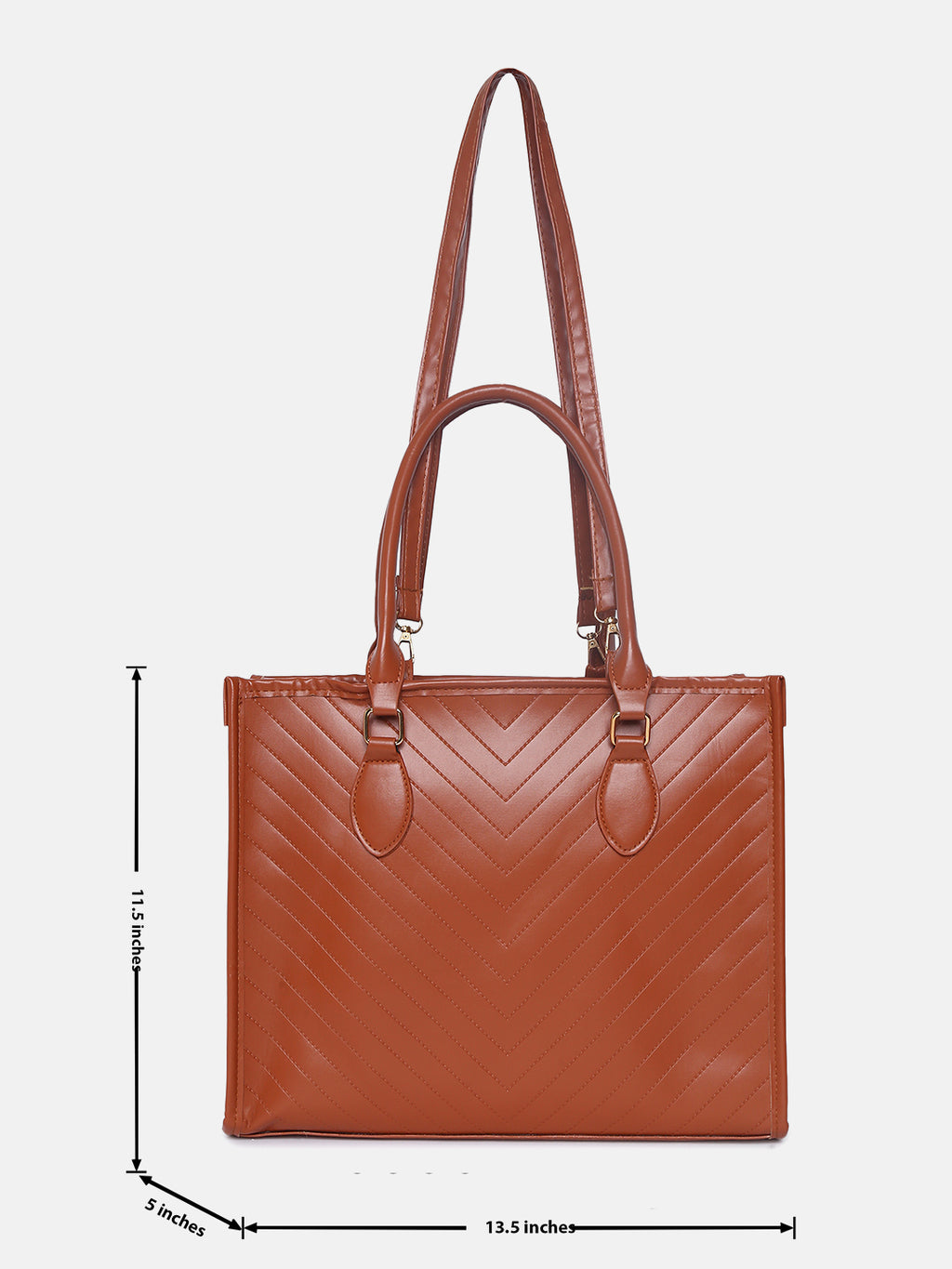 Diagonal Delight Brown Tote Bag