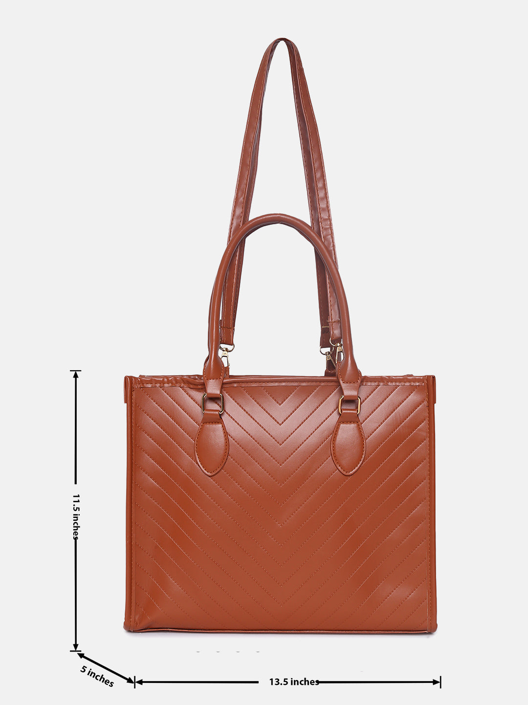 Diagonal Delight Brown Tote Bag