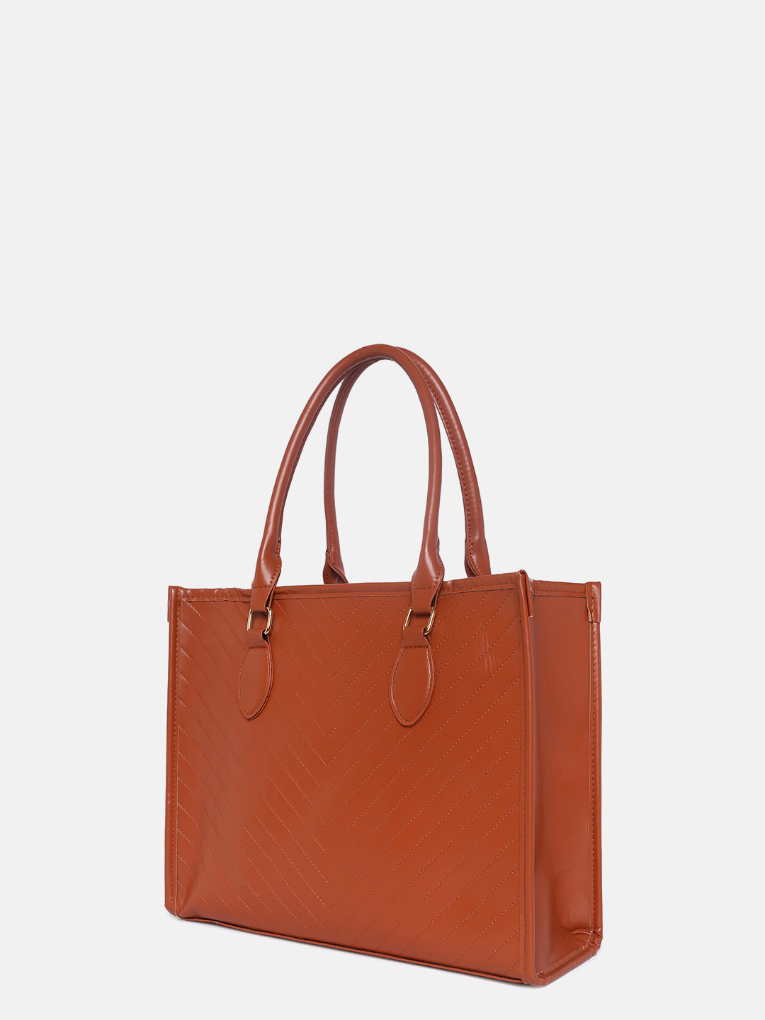 Diagonal Delight Brown Tote Bag