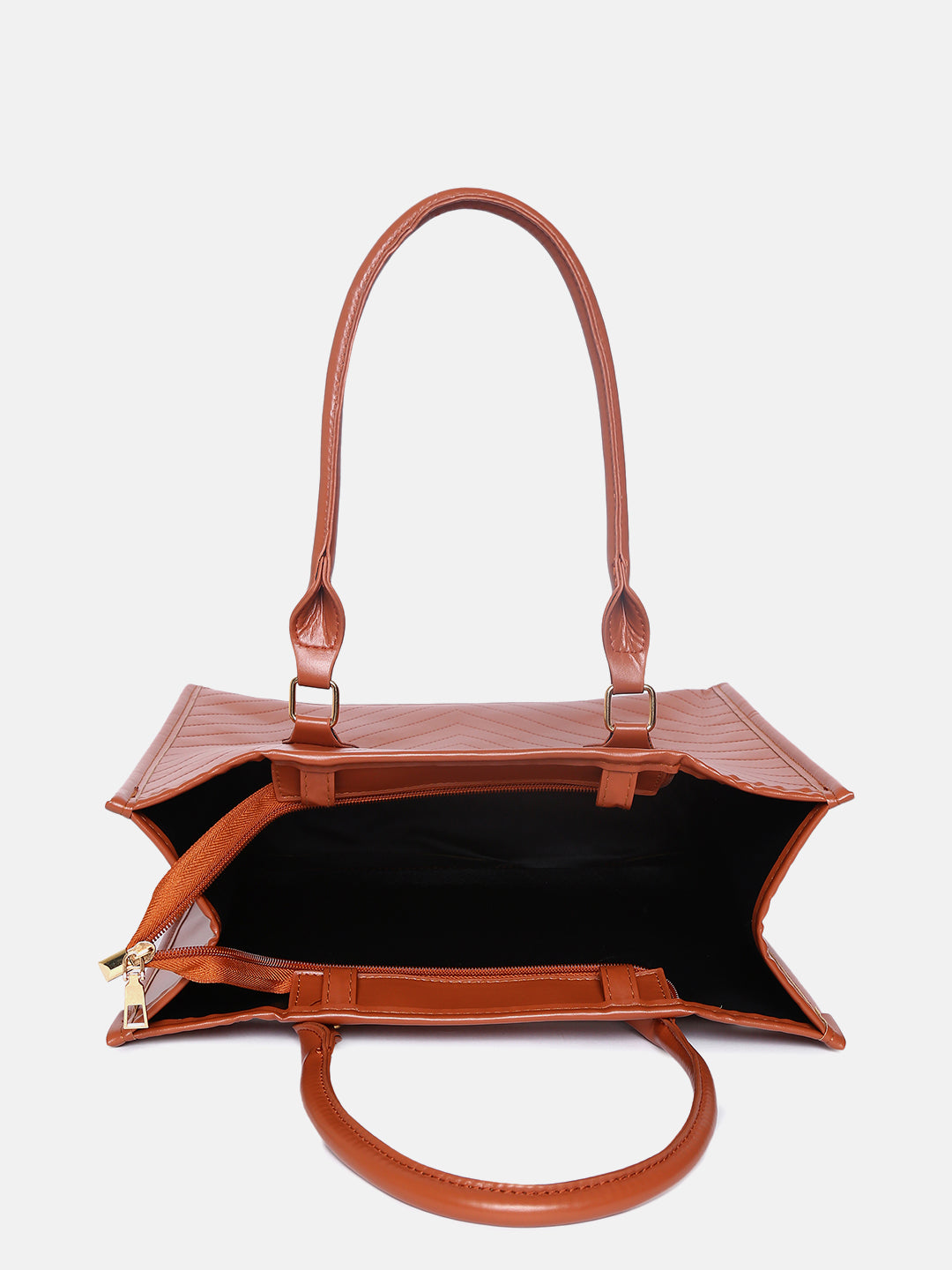 Diagonal Delight Brown Tote Bag
