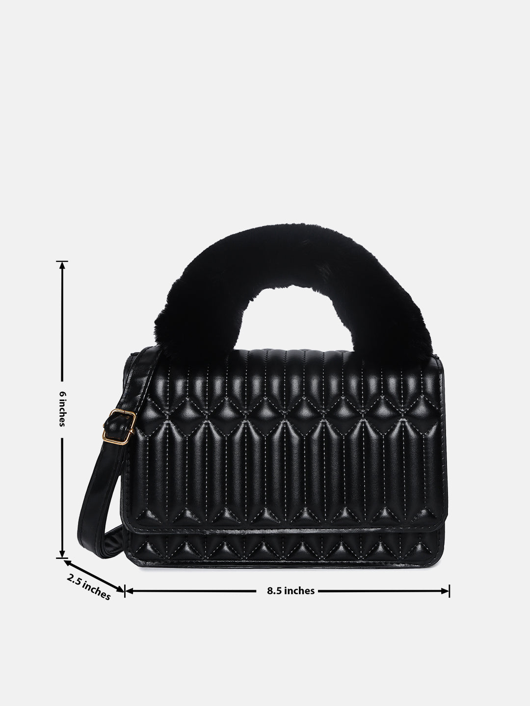 Textured Trendsetter Black Cross Body Bag