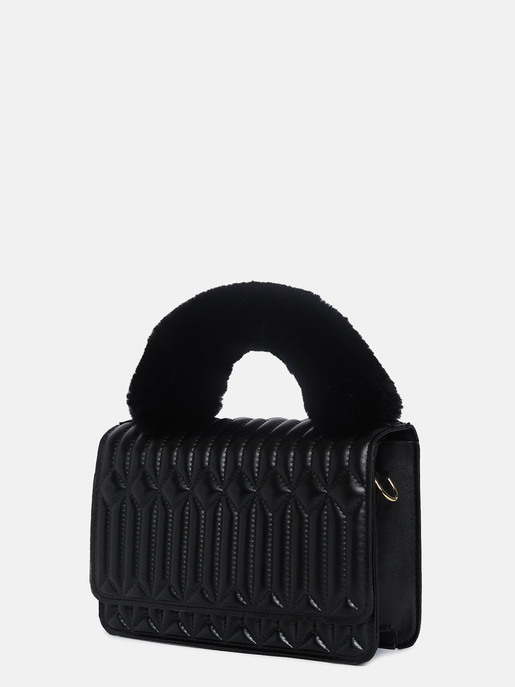 Textured Trendsetter Black Cross Body Bag