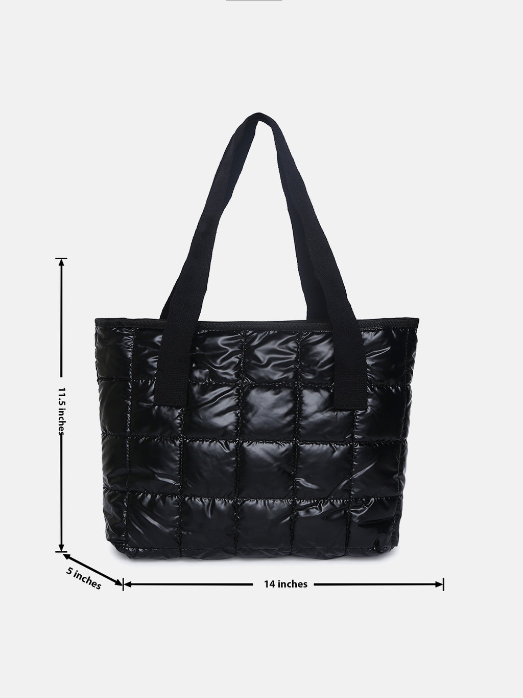 Midnight Shadow Quilt Black Tote Bag