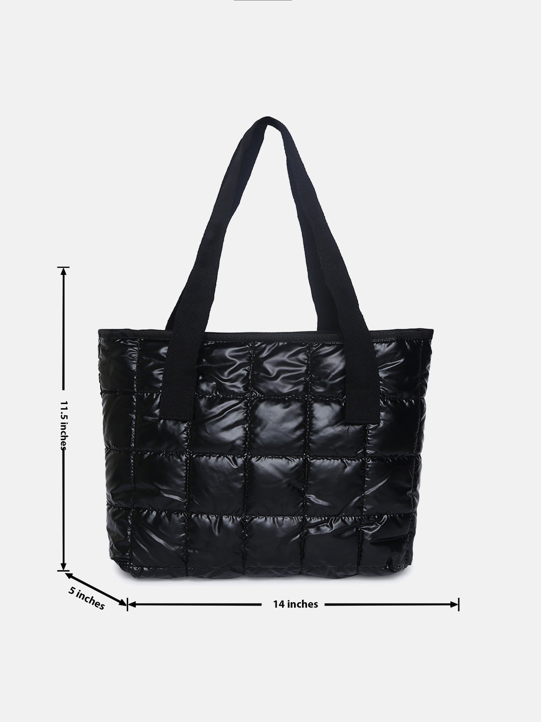 Midnight Shadow Quilt Black Tote Bag