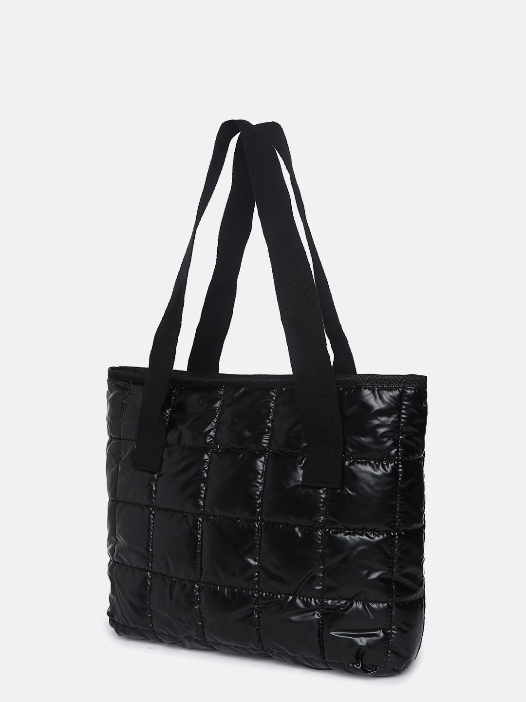 Midnight Shadow Quilt Black Tote Bag