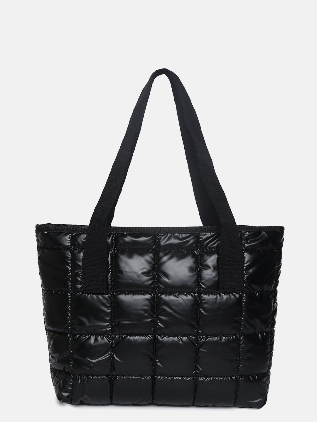 Midnight Shadow Quilt Black Tote Bag