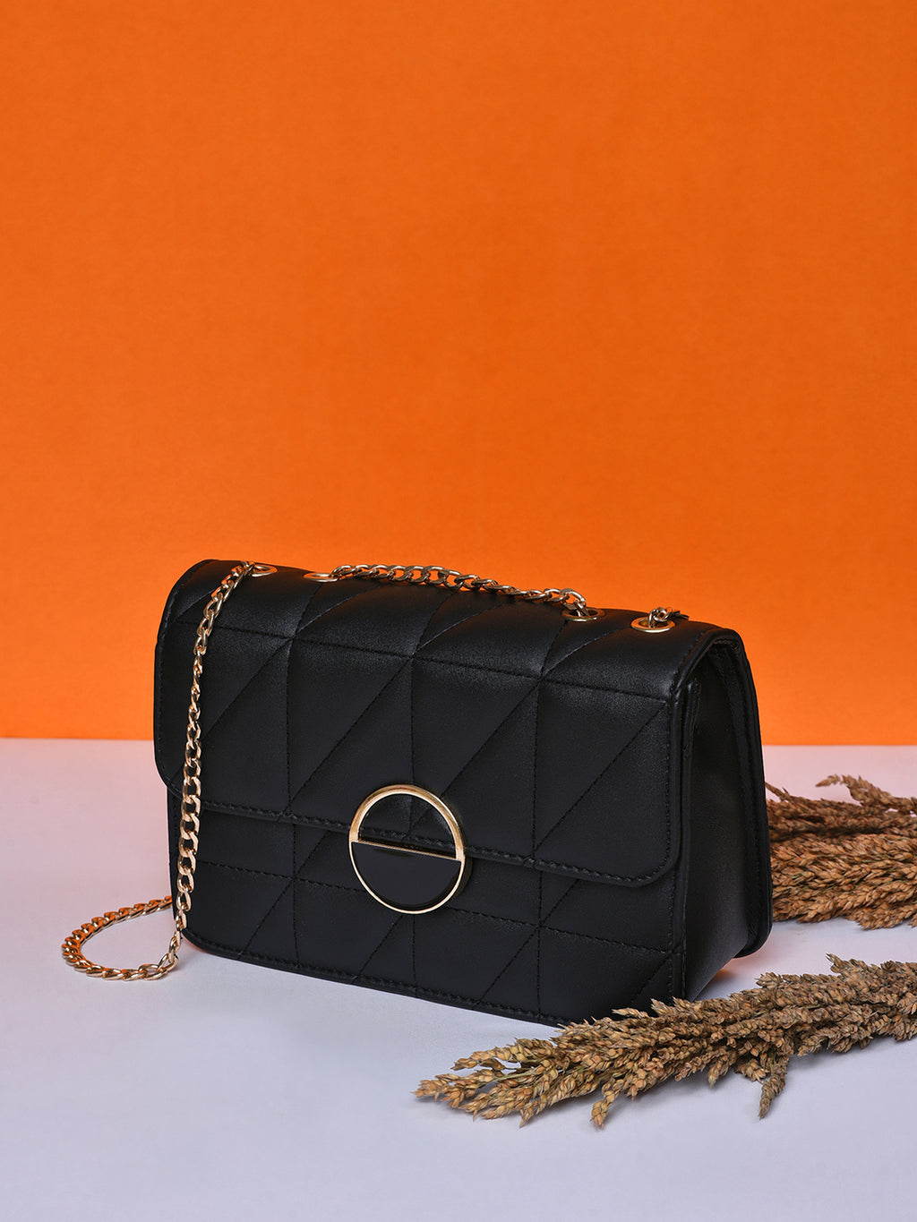 Obsidian Quilted Black & White Cross Body Bag