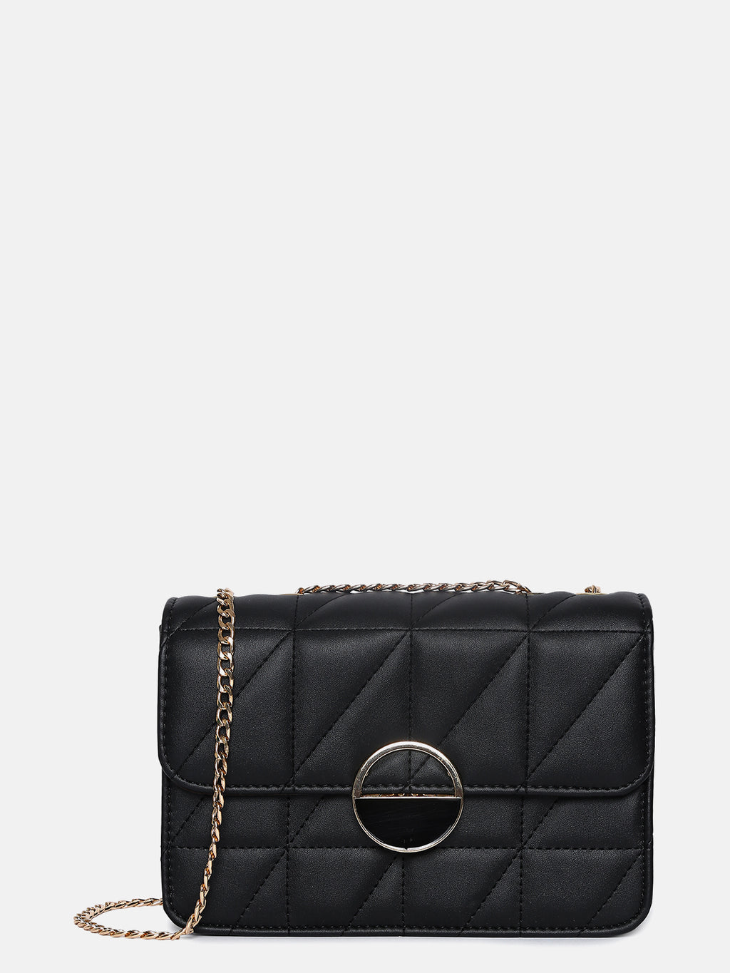 Obsidian Quilted Black & White Cross Body Bag