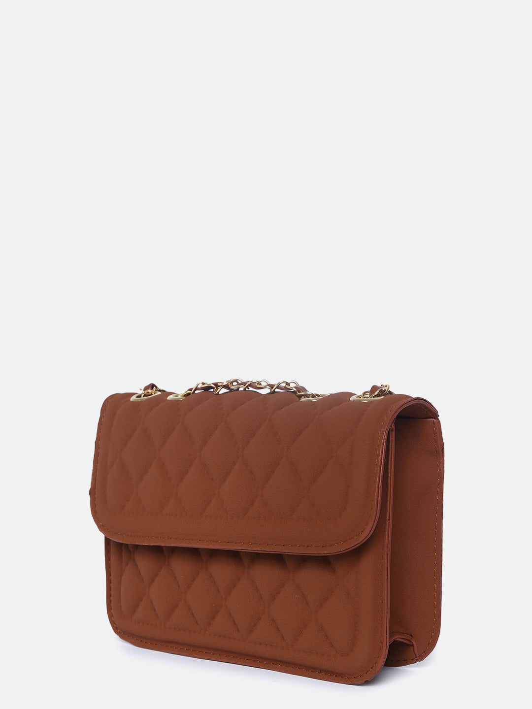 Quilted Quest Brown Cross Body Bag