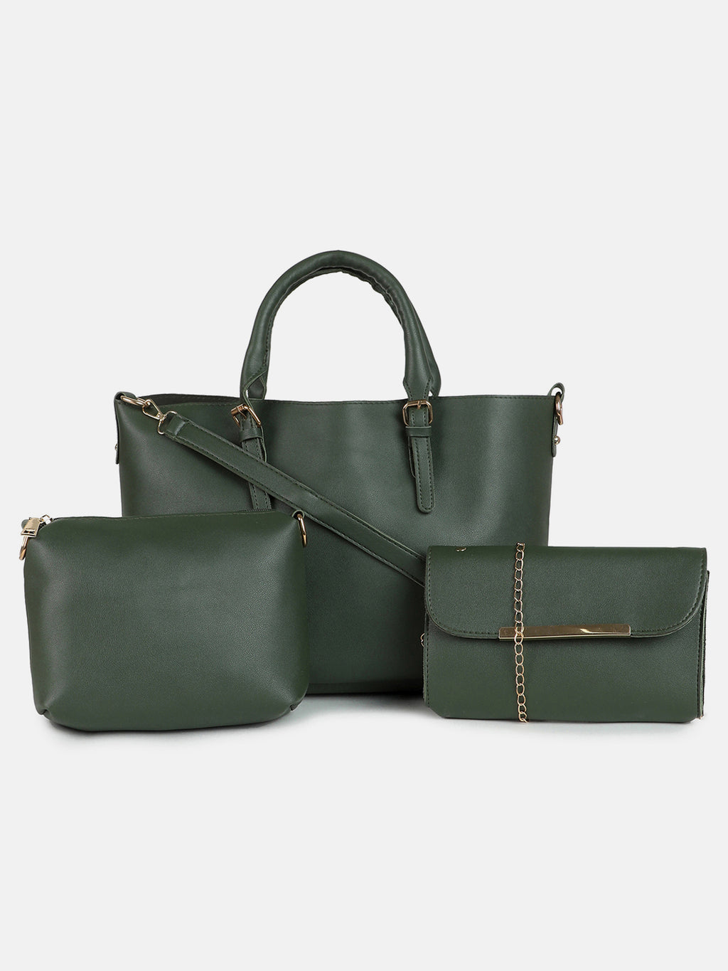 Daphne Green HandBag With Pouch Set