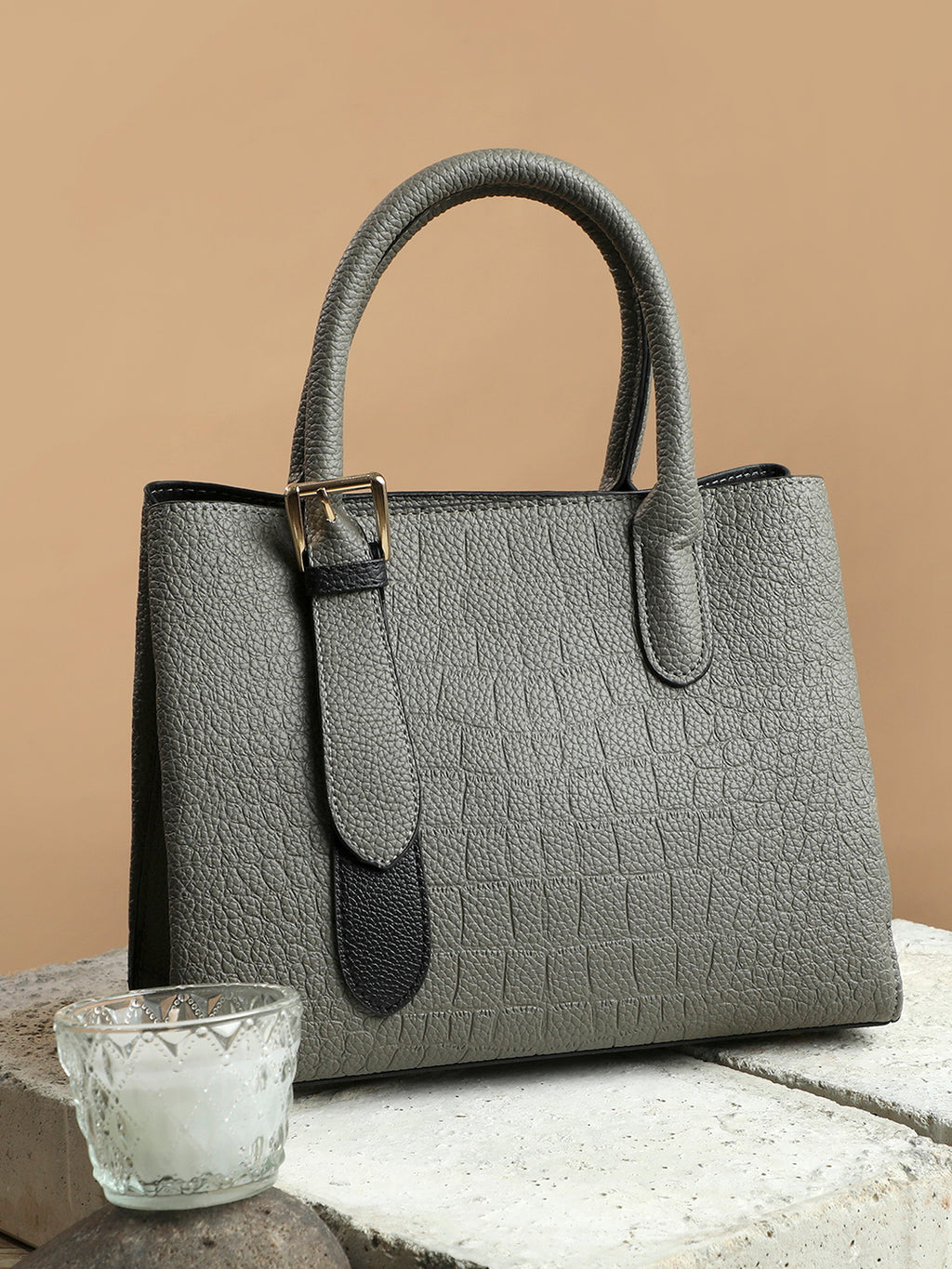 Stormy Structure Grey Tote Bag