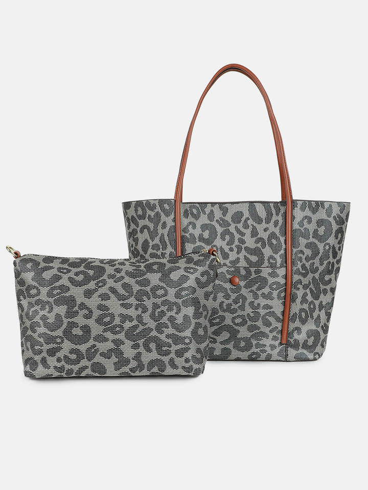 Leah Multicolor Tote Bag With Pouch Set