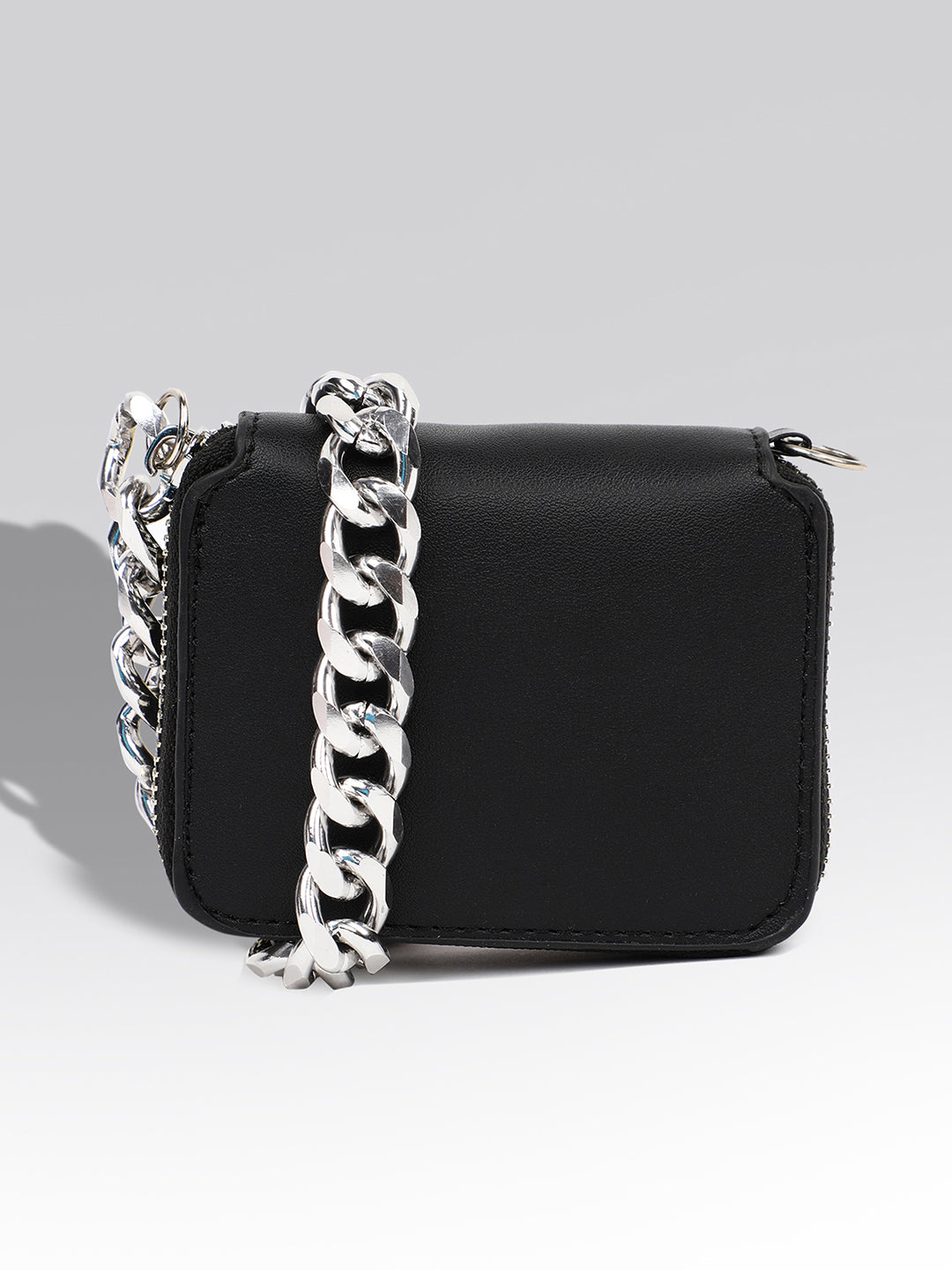 Sleek Square Black Cross Body Bag