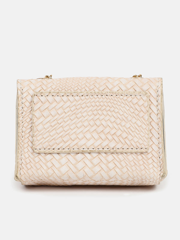 Woven Wonder White Cross Body Bag