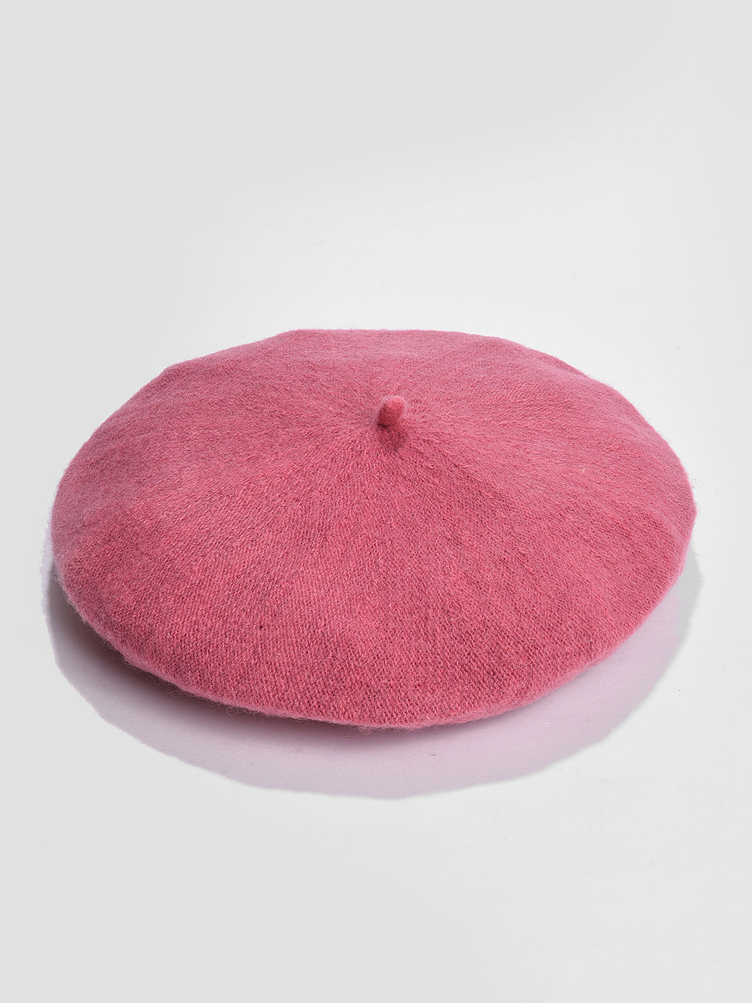 Pink Solid Vintage French Beret Hat