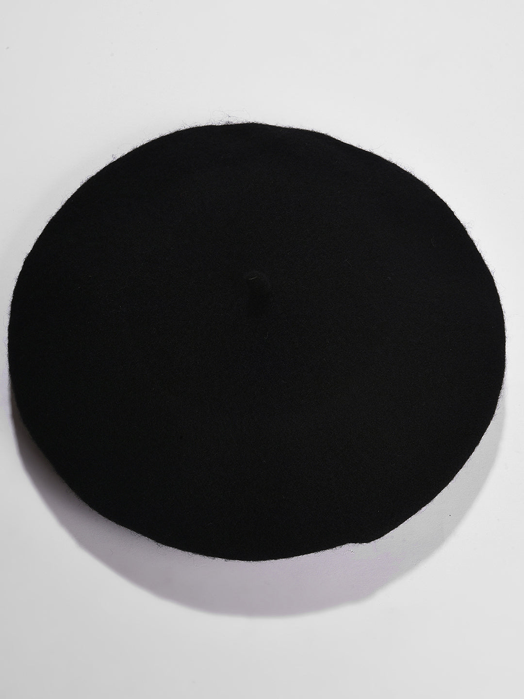 Black Solid Vintage French Beret Hat