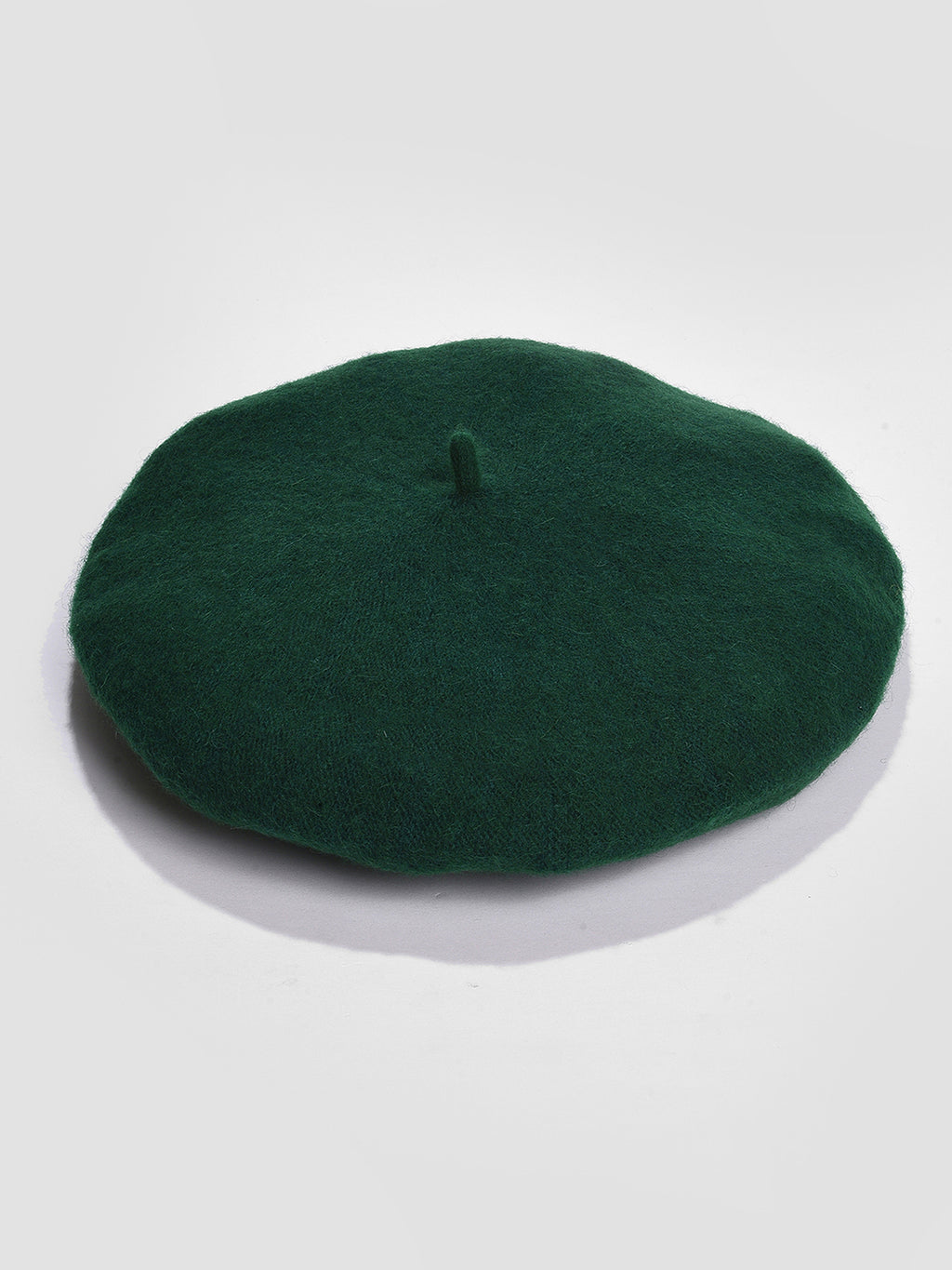 Green Solid Vintage French Beret Hat