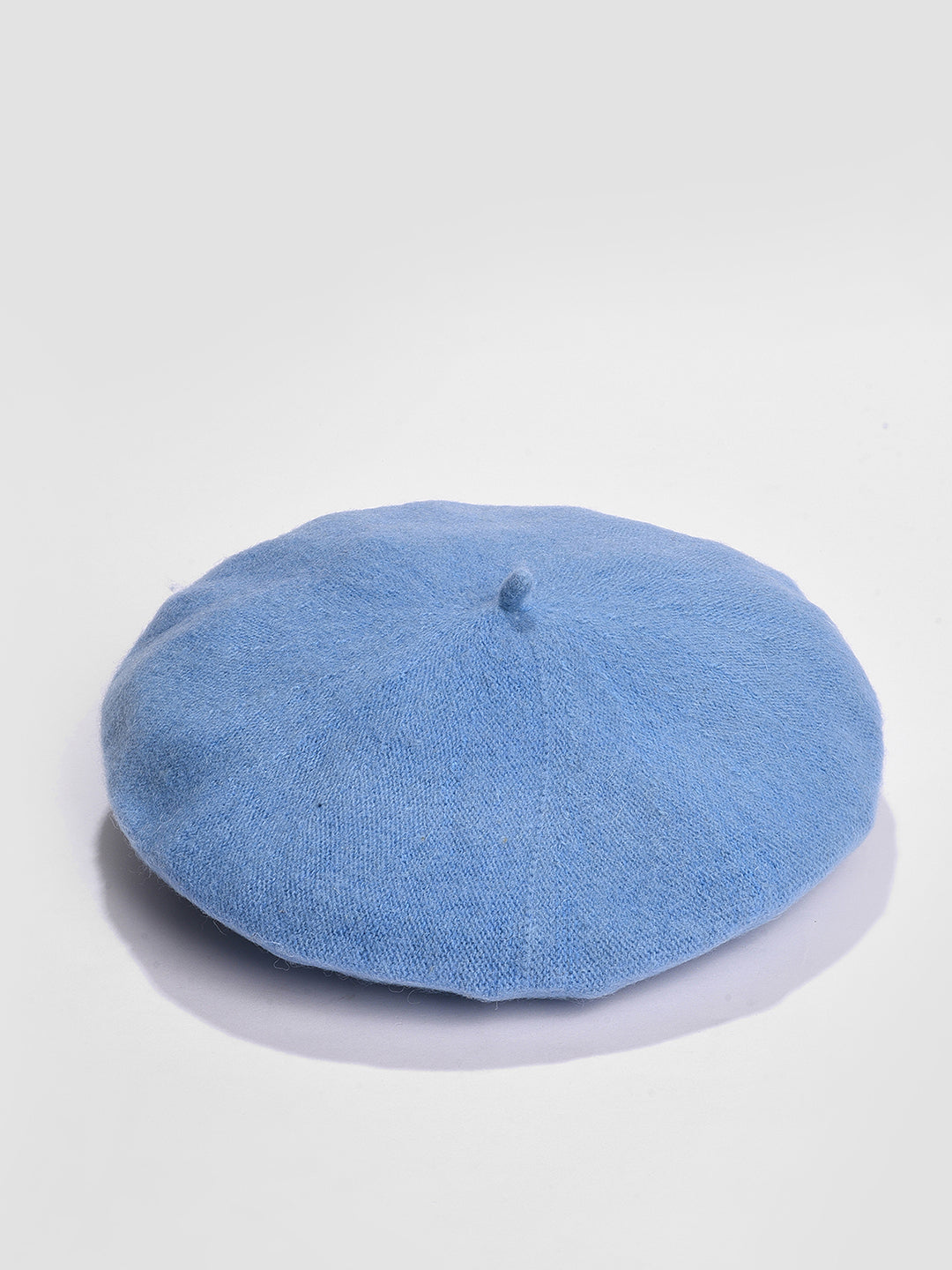 Blue White Solid Vintage French Beret Hat