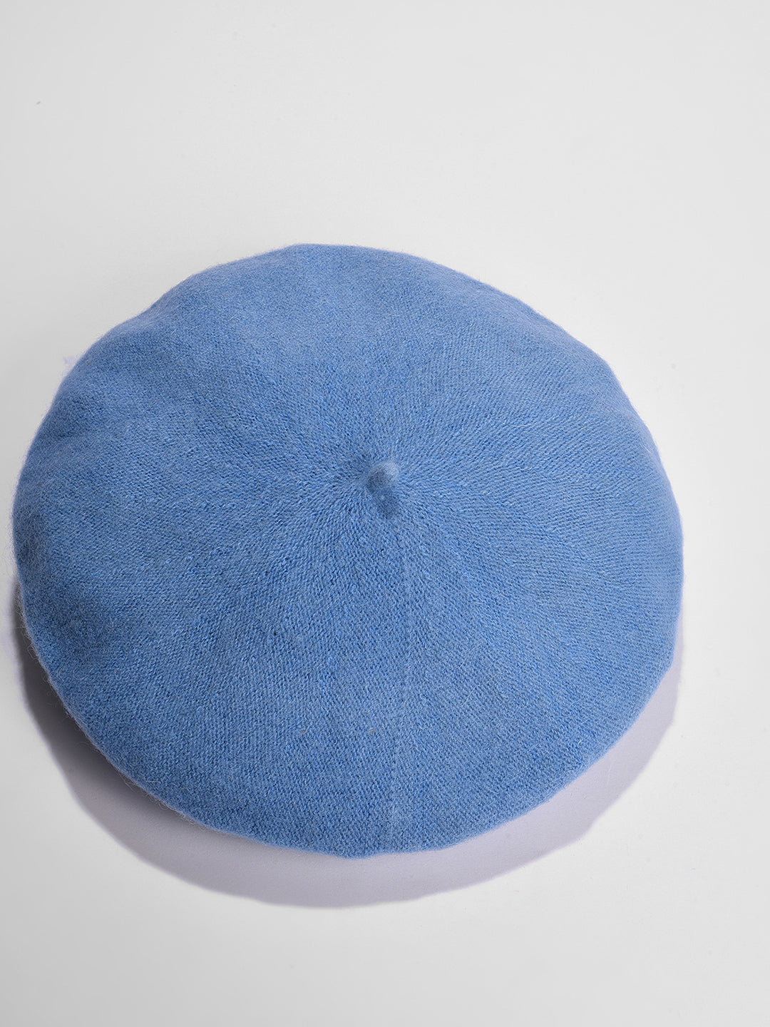 Blue White Solid Vintage French Beret Hat