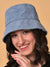 WOMEN BLUE STRIPED BUCKET HAT