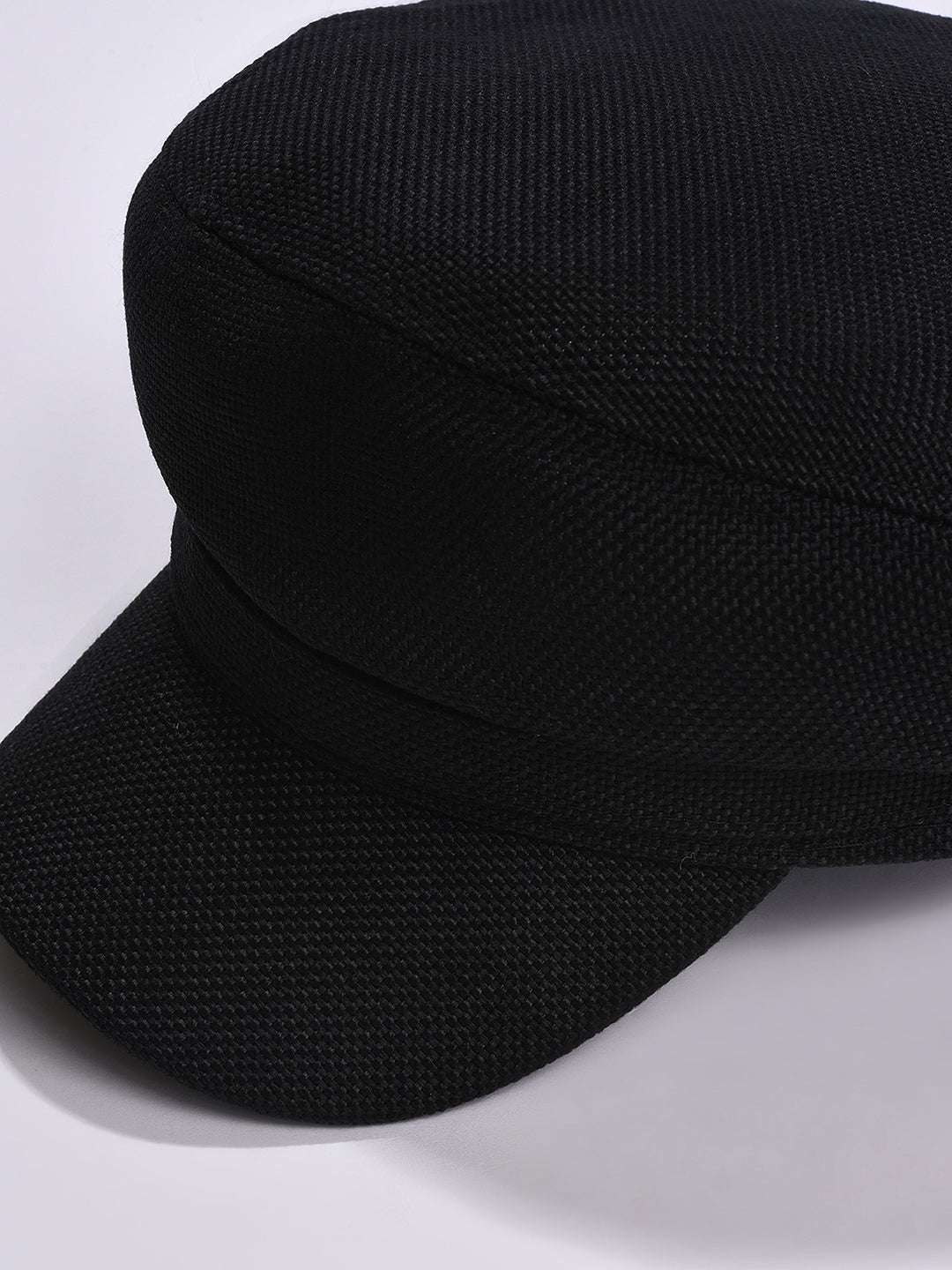 WOMEN BLACK SOLID BAKERBOY HAT